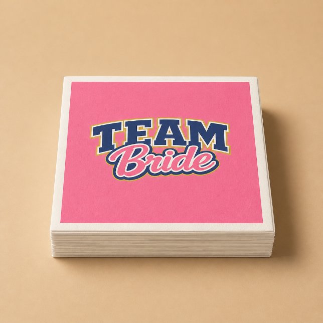 Team Bride Bold Wedding Party Napkins (Creator Uploaded)