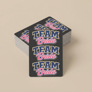 Team Bride Bold Wedding Party Poker Cards