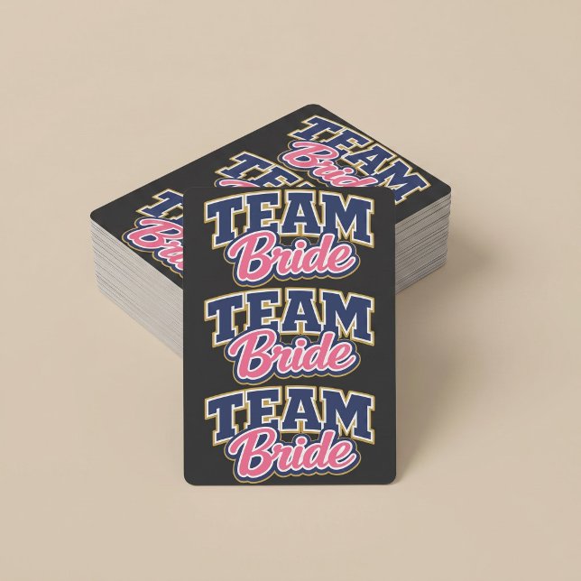 Team Bride Bold Wedding Party Poker Cards (Creator Uploaded)