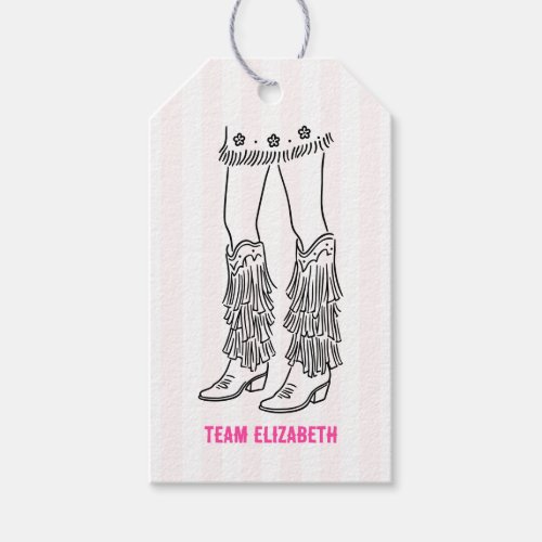Team Bride Boots Nash Bash Cowgirl Bachelorette Gift Tags