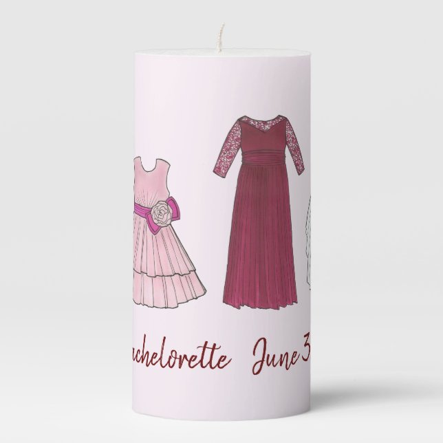 TEAM BRIDE Bridal Party Bridesmaid Flowergirl Gown Pillar Candle (Front)