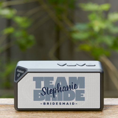 Team Bride Bridal Party Name Bridesmaid Favor Blue Bluetooth Speaker