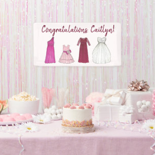 Team Bride Bridal Shower Bachelorette Party Gowns Banner