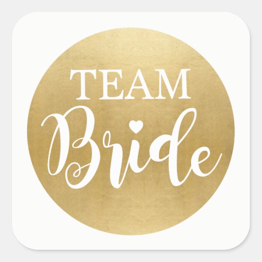 Team Bride Bridal Shower Stickers Gold Bridal Zazzle Com