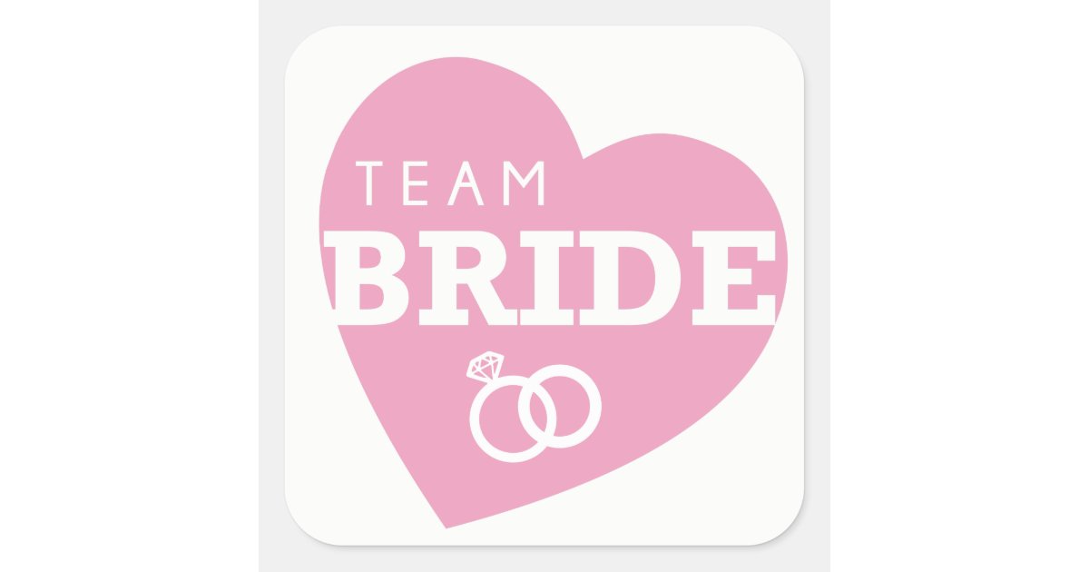 Team Bride Pink Script Classic Round Sticker, Zazzle