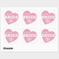 Team Bride Pink Hearts Sticker