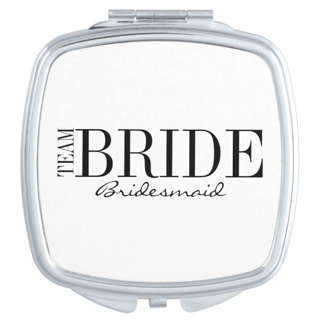 Team Bride Bridesmaid Bridal Party Compact Mirror (Front)