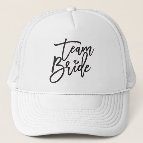 Team Bride Brush Diamond Bridal Party Wedding Cap