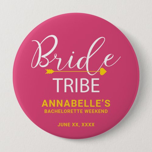 Team Bride Button Hot Pink Cupid Arrow Heart  Button