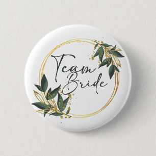 Team Bride Button with golden inscription