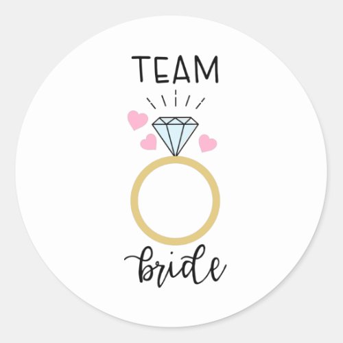 Team Bride Classic Round Sticker