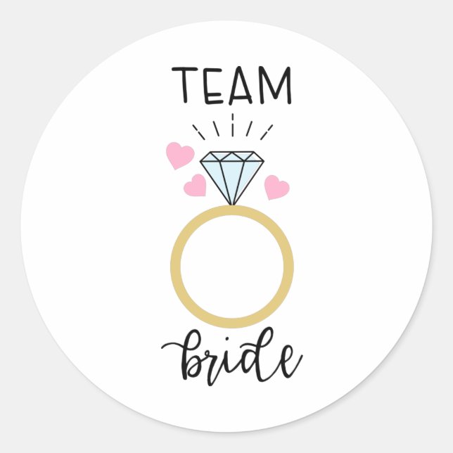 Team Bride Classic Round Sticker (Front)