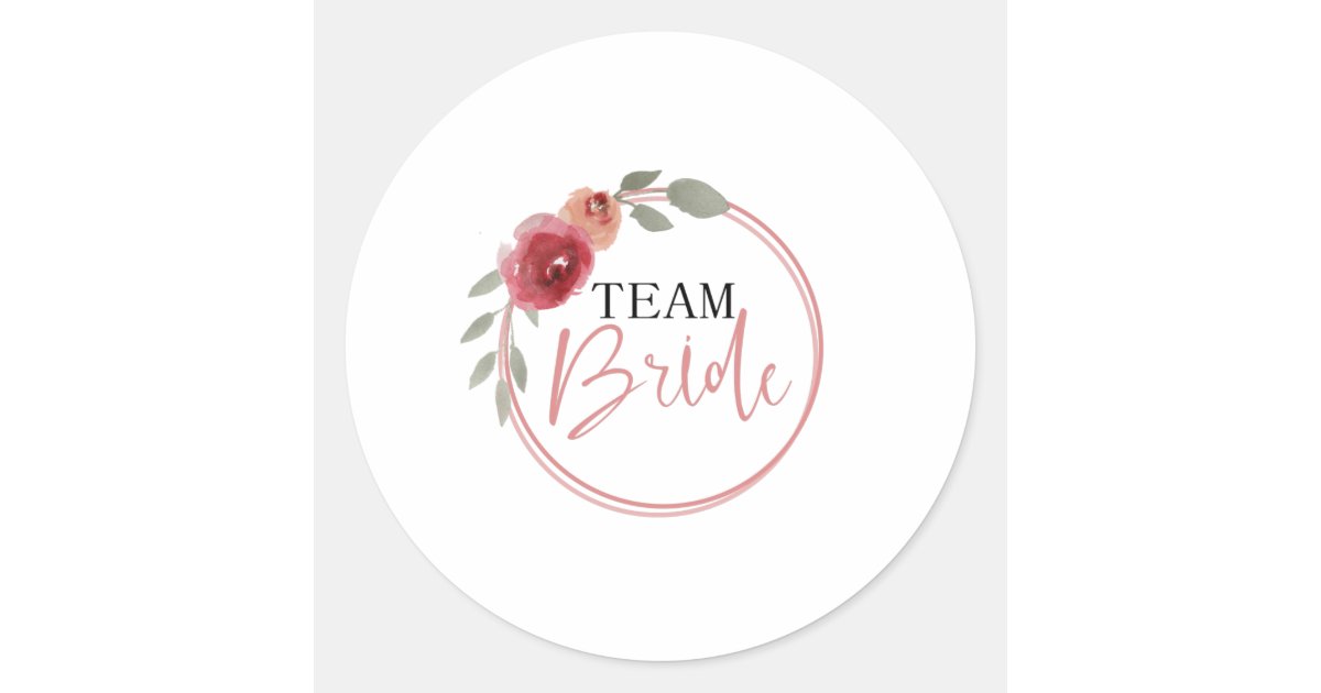 Team Bride Classic Round Sticker | Zazzle