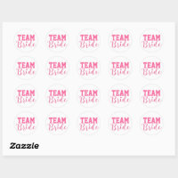 Team Bride Square Sticker, Zazzle