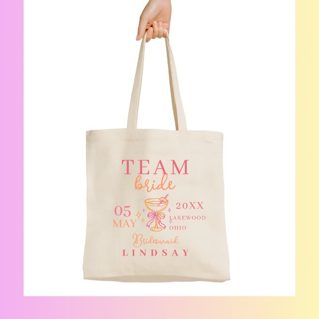 TEAM BRIDE! Coctail Bachelorette Party Tote Bag (TEAM BRIDE! Coctail Bachelorette Party Tote Bag)