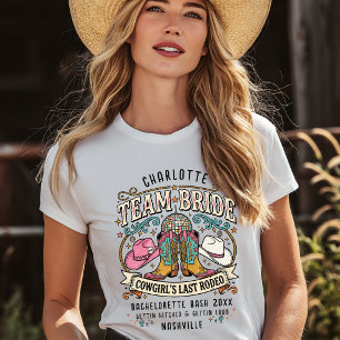 Team Bride! Cowgirl’s Last Rodeo Western T-Shirt