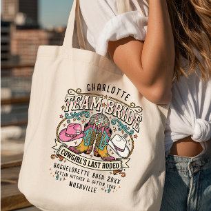 Team Bride! Cowgirl’s Last Rodeo Western  Tote Bag
