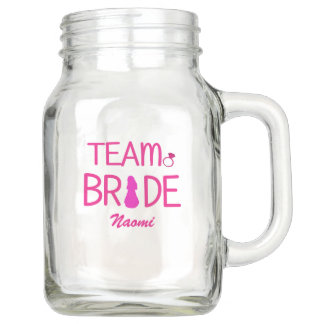 Team Bride - Custom Bridesmaid Gifts Mason Jar