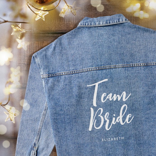 Team Bride Custom Name Wedding  Denim Jacket (Creator Uploaded)