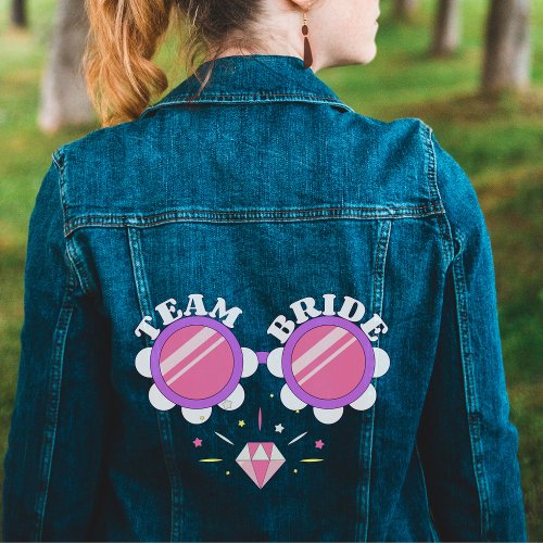 team bride cute bridesmaid womens denim jacket