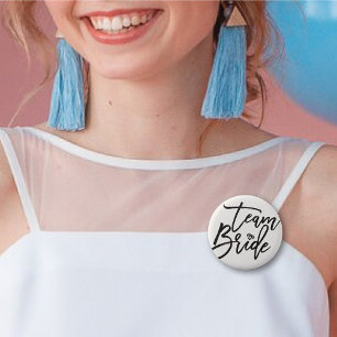 TEAM BRIDE Diamond Bridal Party Stylish Wedding Pinback Button