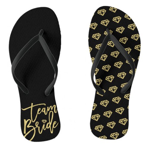 Team Bride Diamonds Bridal Party Wedding Flip Flop