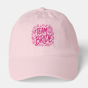 Team Bride Disco Cocktail Bachelorette Party Pink Hat