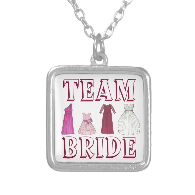 TEAM BRIDE Dress Wedding Party Bridesmaid Necklace (Front)