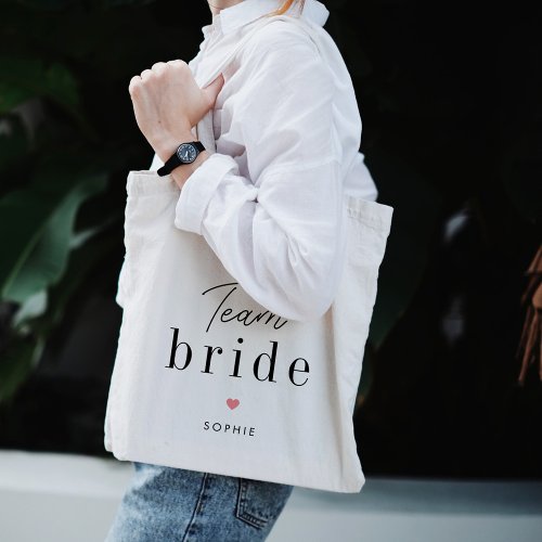 Team Bride Editable Color Bridal Party Tote Bag