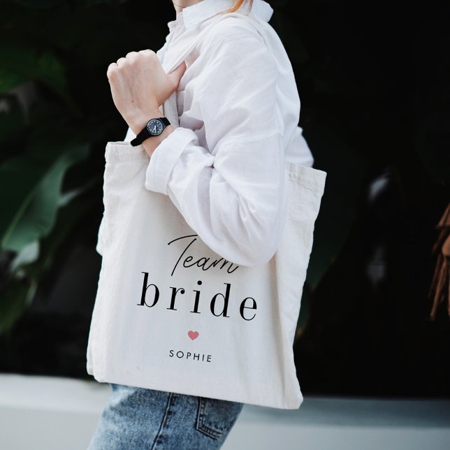 Team Bride Editable Color Bridal Party Tote Bag (Creator Uploaded)