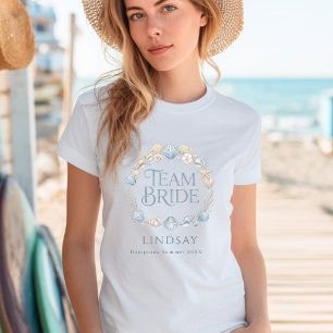 Team Bride! Elegant Beach Bride Seashell T-Shirt