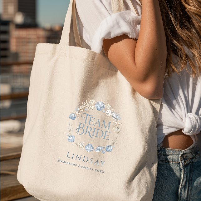 Team Bride! Elegant Beach Bride Seashell  Tote Bag (Team Bride! Elegant Beach Bride Seashell Tote Bag)