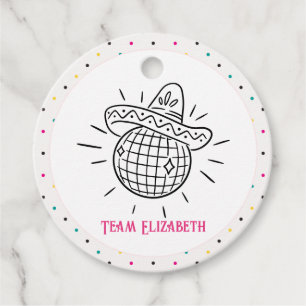 Team Bride Final Fiesta Disco Bachelorette Favor Tags