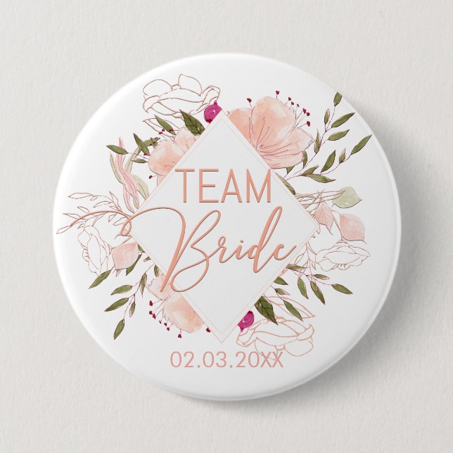TEAM BRIDE FLORAL BUTTON (Front)