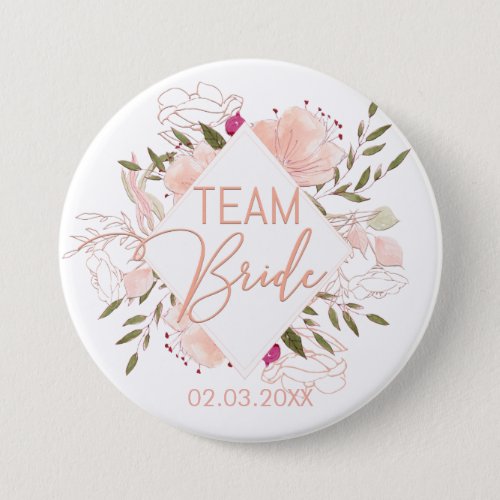 TEAM BRIDE FLORAL BUTTON