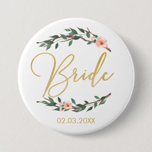 TEAM BRIDE FLORAL BUTTON