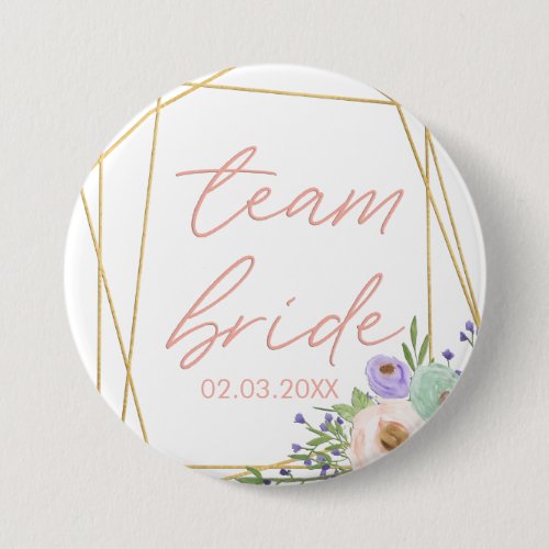 TEAM BRIDE FLORAL T_Shirt Button