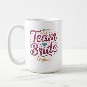 Team Bride Glitter Bridesmaid Favor Coffee Mug