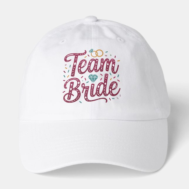 Team Bride Glitter Confetti Bachelorette Party Hat (Front)
