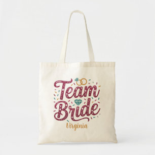 Team Bride Glitter Party Tote Bag Bridesmaid Favor