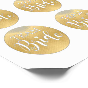 TEAM BRIDE Gold Bridal Shower Tattoos Hen Party