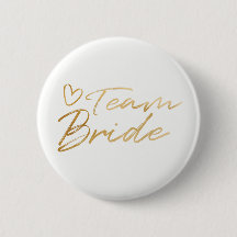 Team Bride - Gold faux foil button