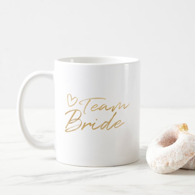Team Bride - Gold faux foil mug (With Donut)