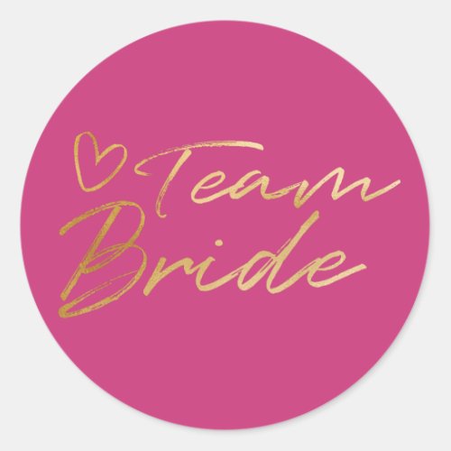 Team Bride _ Gold faux foil sticker