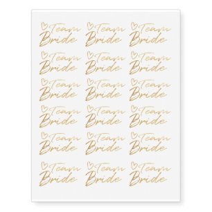 Team Bride - Gold faux foil temporary tattoo