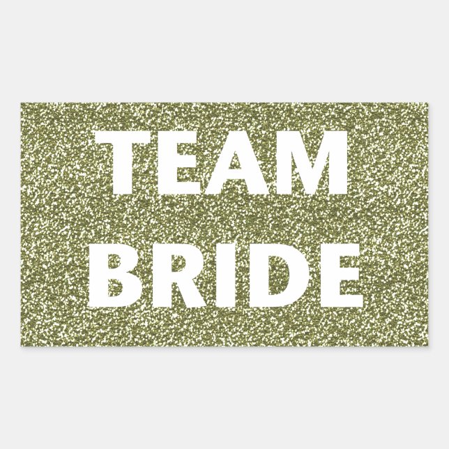 Team Bride (gold glitter) Rectangular Sticker (Front)