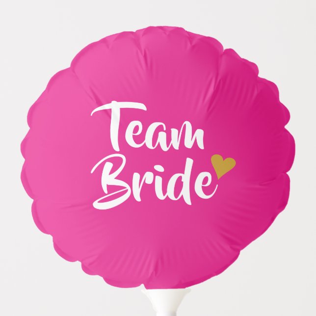 Team Bride Gold Heart Balloon (Front)