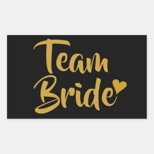 Team Bride. Golden calligraphy. Team bride hand lettering text