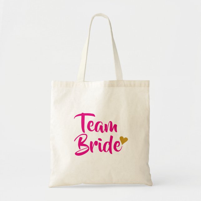 Team Bride Gold Heart Tote Bag (Front)