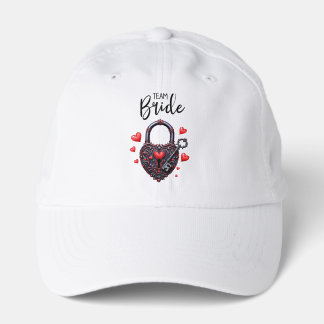 Team Bride Goth Heart Lock and Key Performance Cap